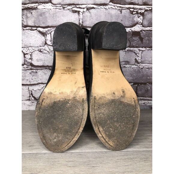 Rag & Bone Black Leather Ankle Back Zip Heel Booties Women Sz 39.5EU/9M US - Picture 12 of 16